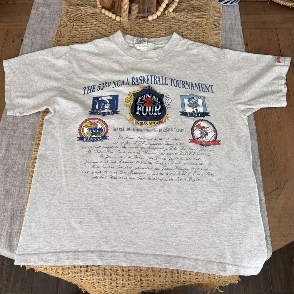 Men’s 1991 NCAA Final Four Basketball Tournament Vintage T-shirt Nutmeg Size L
